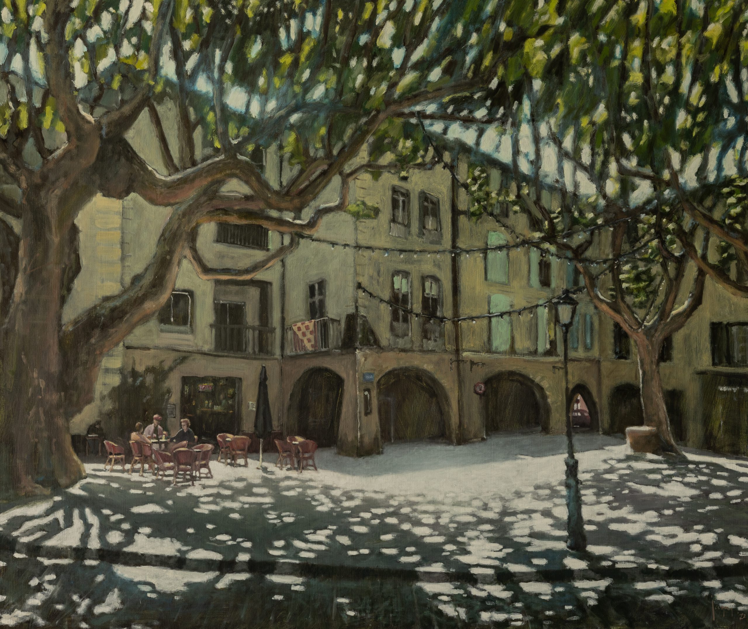 Place de la Republique (Beaucaire) Schilderij Kunst Schilder Jasper van Deutekom Arnhem Pizza Bestsellers